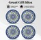 American Atelier Pasta Bowls | Set of 4 Large, 9-inch - Blue & Yellow Medallion
